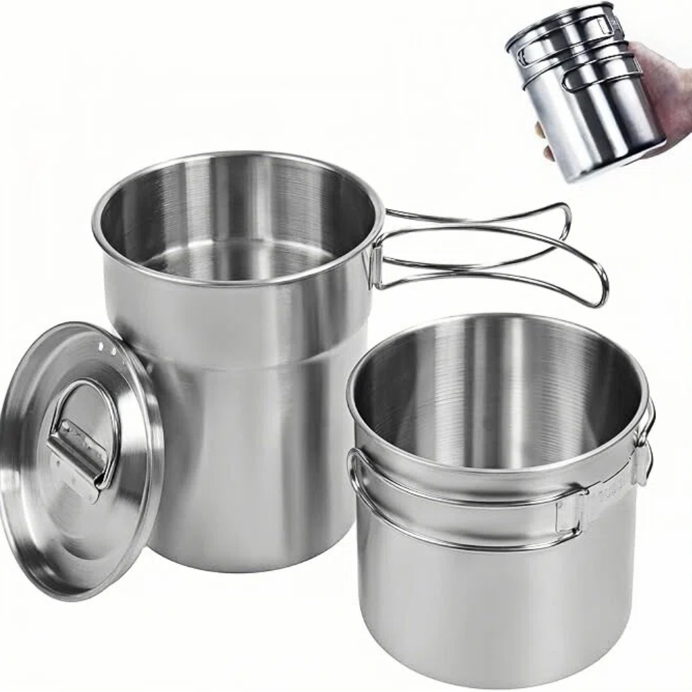 Camping Cooking Unit - Tazze pieghevoli da campeggio, pentole da