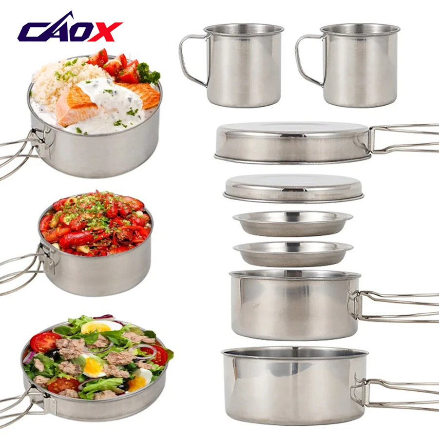 Camping Cooking Hot Plate - CAOX Set da 8 Pezzi per