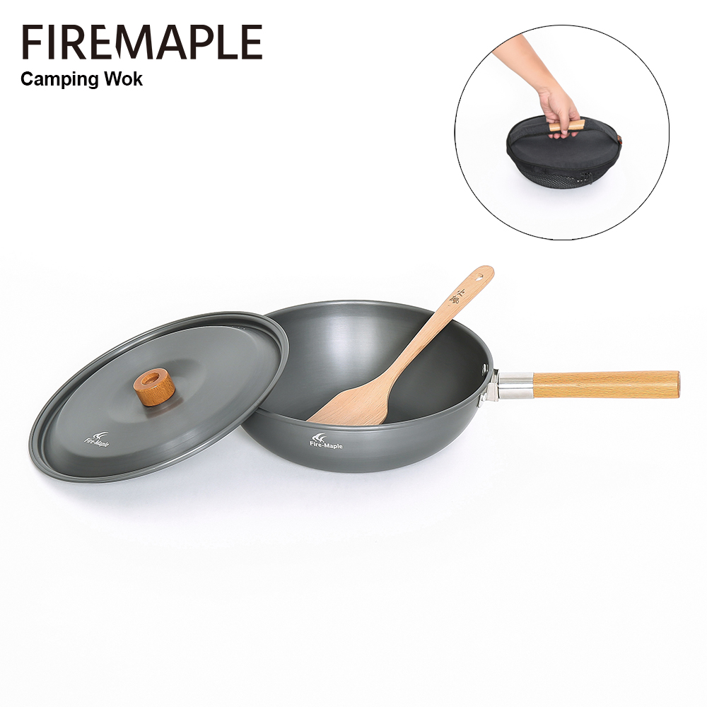 Camping Cooking Equipment Bag - Wok da campeggio in acero da