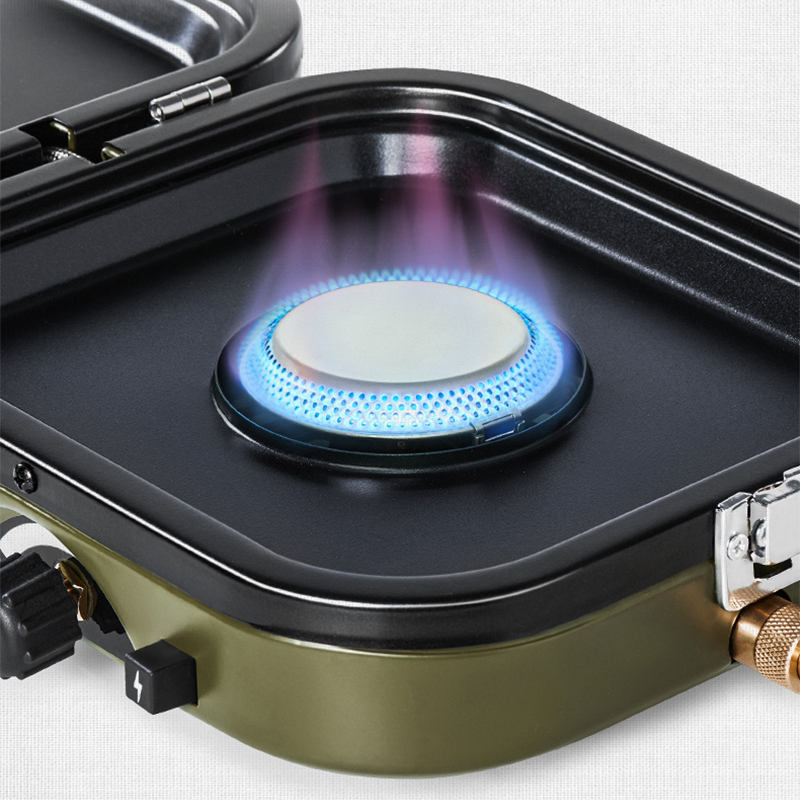 Camping Double Cooking Stove - Fornello a Gas Pieghevole a Doppia