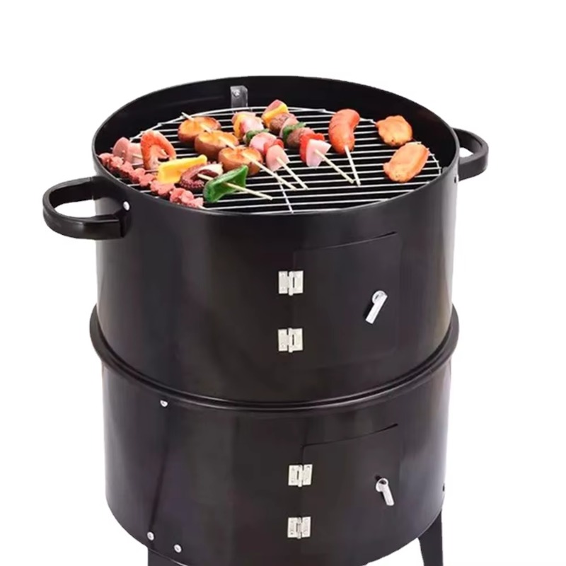 Camping Double Cooking Stove - g3BBQ Grill Stufa a carbone rotonda