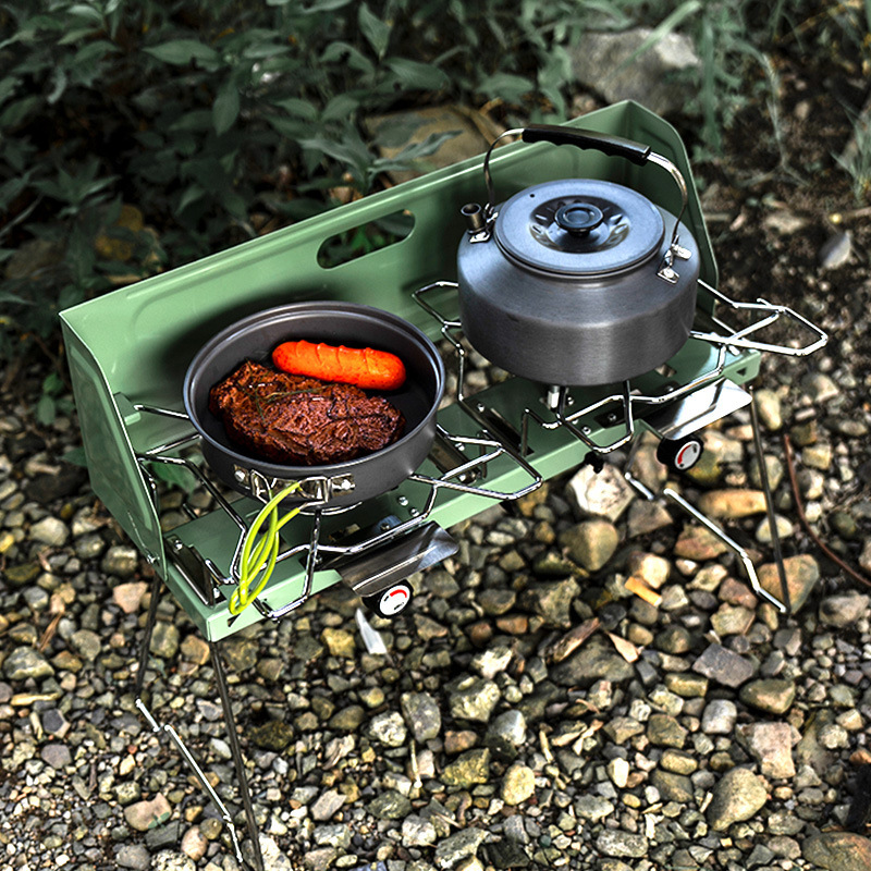 Camping Double Cooking Stove - Fornello a Gas Portatile da Esterno,