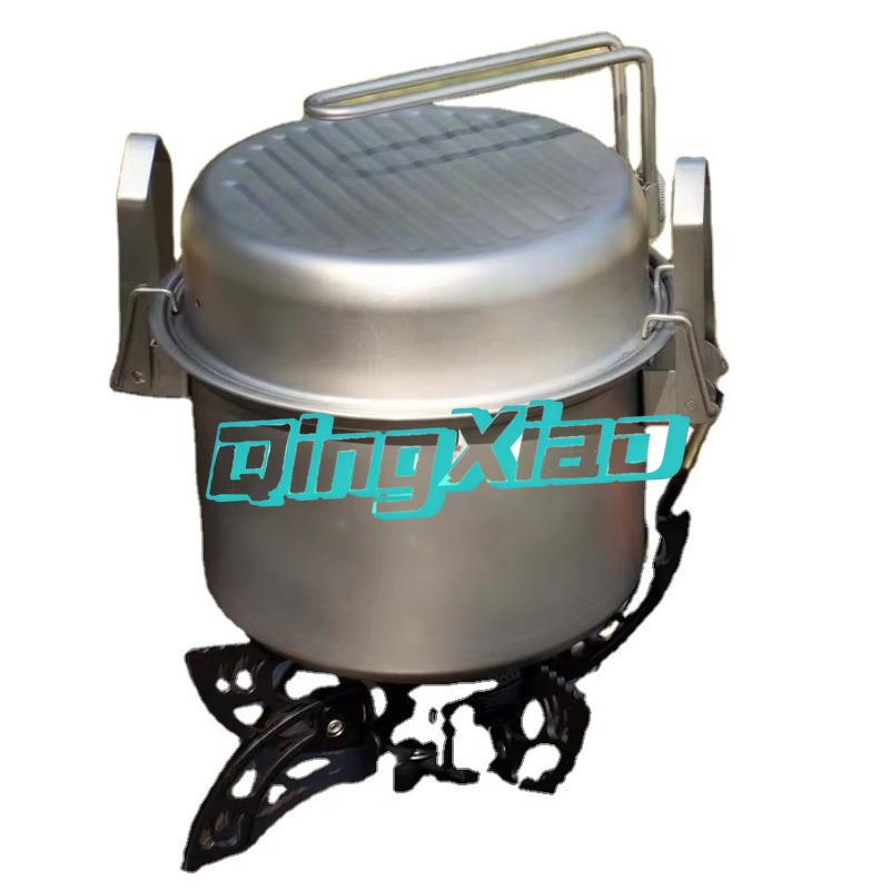 Camping Cooking Portable - Pentola da campeggio multifunzionale in acciaio