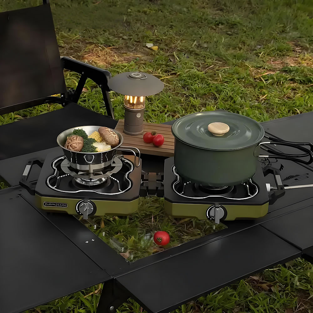 Camping Double Cooking Stove - Fornello da campeggio Doppio bruciatore Bruciatore
