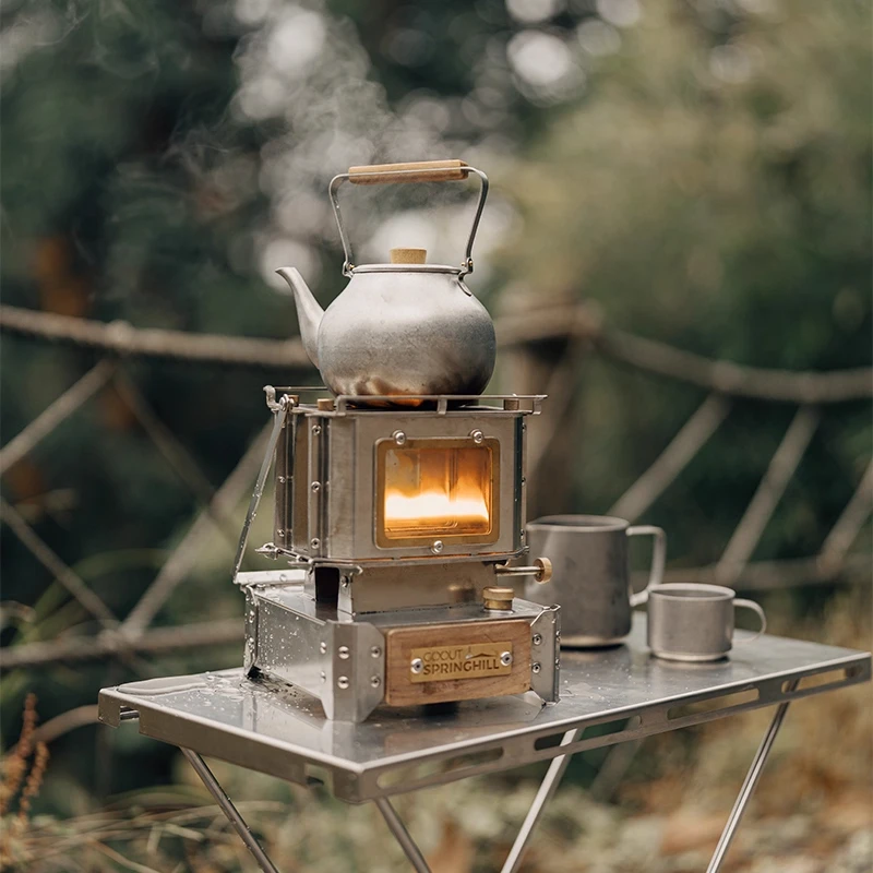 Camping Double Cooking Stove - Stufa da campeggio stile vintage Riscaldatore