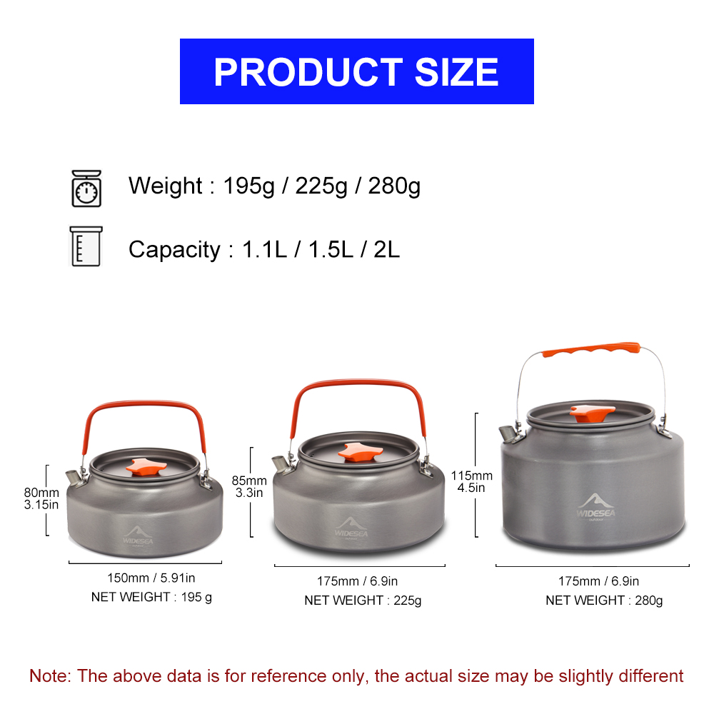Widesea 1.1L 2 l1.5l bollitore - Camping Cooking Unit recensione e prezzo