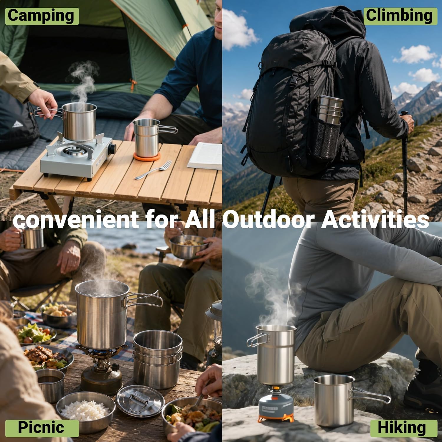Tazze pieghevoli da campeggio, - Camping Cooking Unit recensione e prezzo