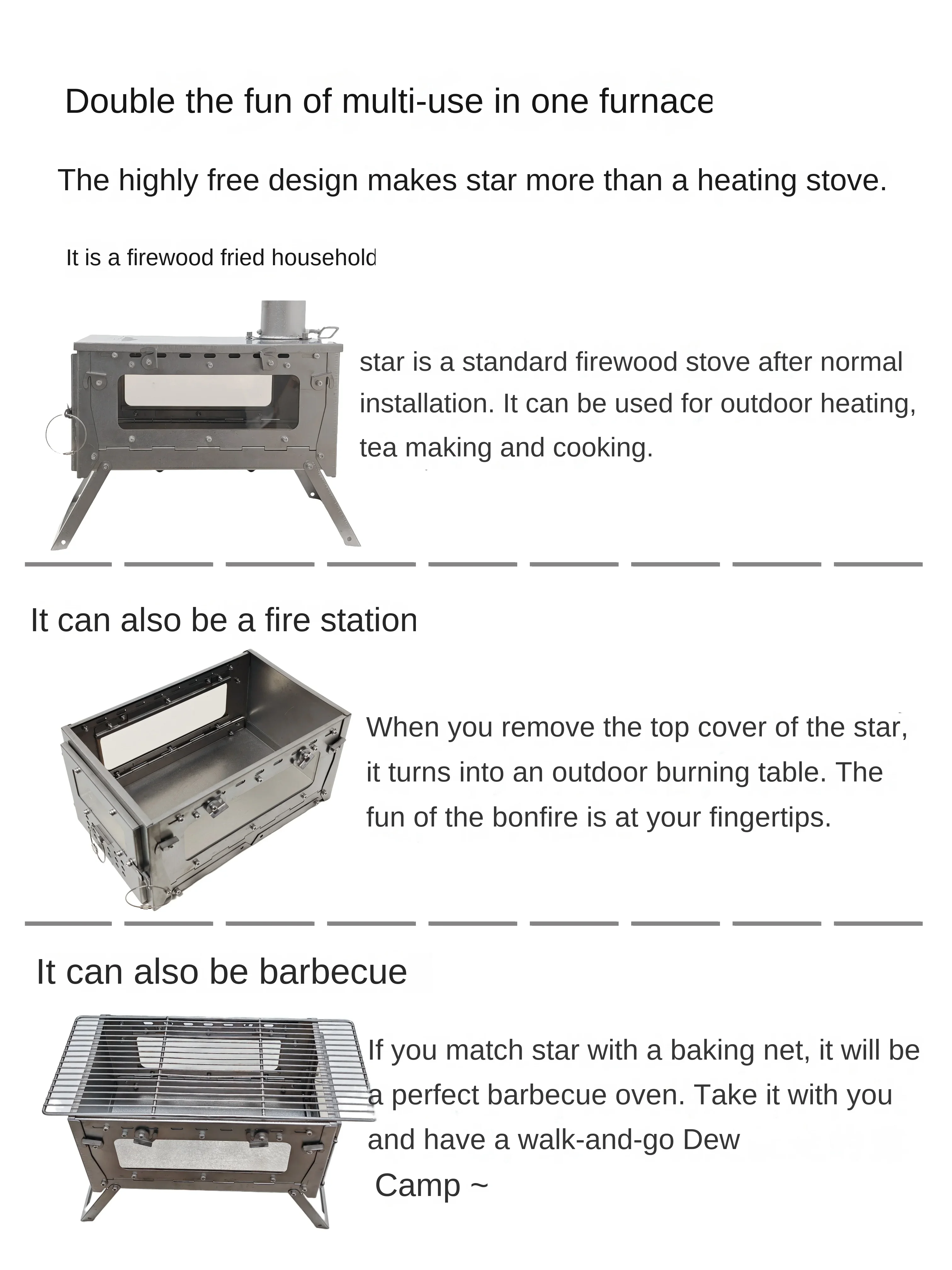 Stufa da ardere pieghevole in  - Camping Cooking Gazebo recensione e prezzo