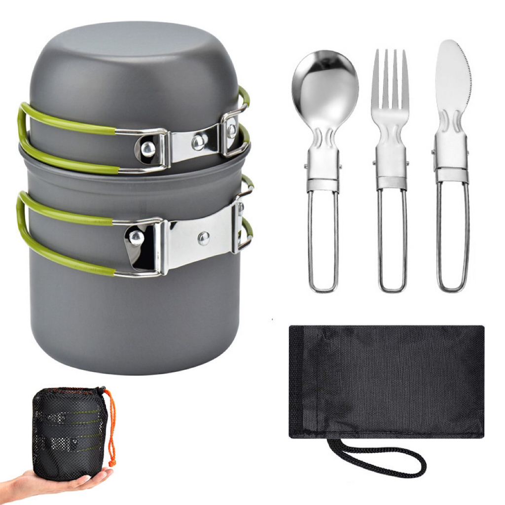 Kit di pentole da campeggio da - Camping Cooking Equipment Bag recensione e prezzo